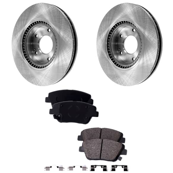 2012 Hyundai Sonata - 2-Wheel Set Front Brake Disc and Pad Kit, Plain Surface, 299.97 mm, 2.4L 4Cyl, Includes (2) Brake Disc and (1) Brake Pad Set