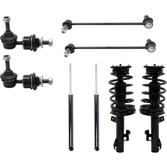8-Piece Kit Front and Rear, Driver and Passenger Side Shock and Fully Loaded Strut, Includes (2) Loaded Strut, (2) Shock, and (4) Sway Bar Link