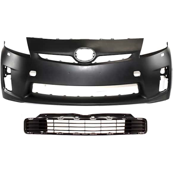 2010 Toyota Prius - 2-Piece Kit Front Primed Bumper Cover,  Includes (1) Bumper Cover and (1) Bumper Grille