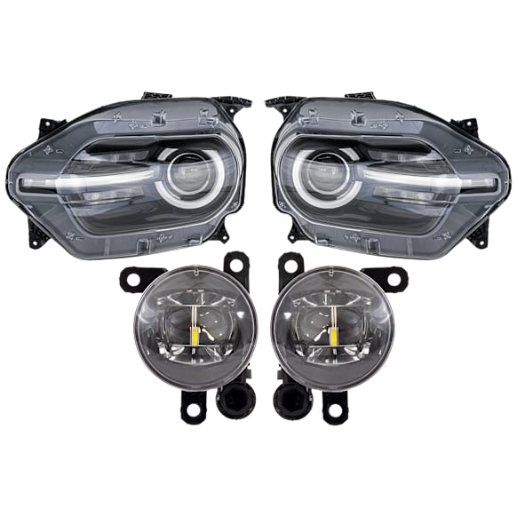 4-Piece Kit, Driver and Passenger Side Headlight, Assembly, LED, with Fog Light, CAPA Certified