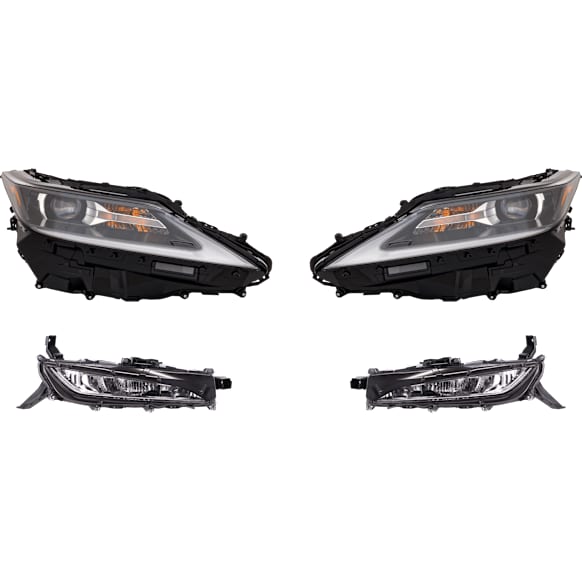 4-Piece Kit, Driver and Passenger Side Headlight, Assembly, LED, with Fog Light, CAPA Certified