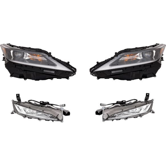 4-Piece Kit, Driver and Passenger Side Headlight, Assembly, LED, with Fog Light, CAPA Certified