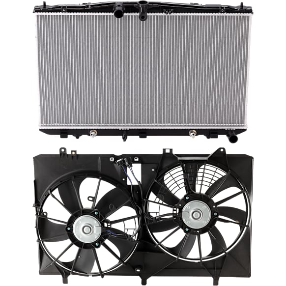 2-Piece Kit Radiator, For Models without Tow Package, with Cooling Fan Assembly