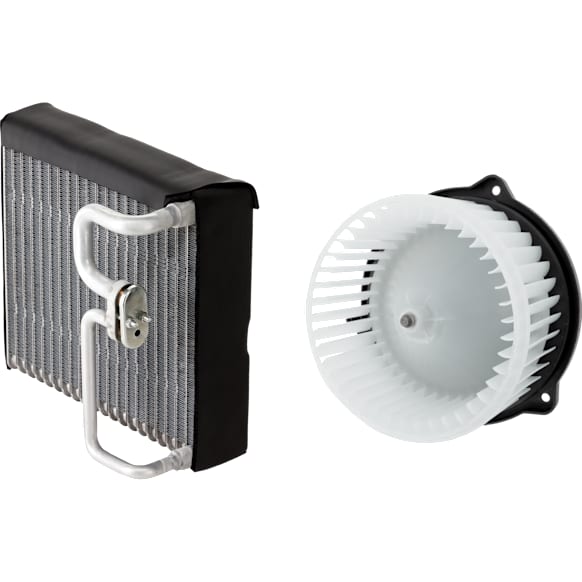 2-Piece Kit Blower Motor, with A/C Evaporator, Includes (1) A/C Evaporator and (1) Blower Motor