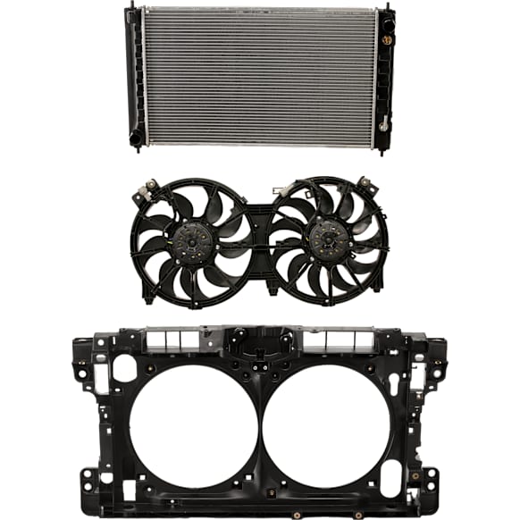 3-Piece Kit Radiator Support Assembly, Sedan, with Cooling Fan Assembly and Radiator
