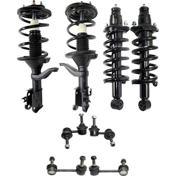 8-Piece Kit Front and Rear, Driver and Passenger Side Fully Loaded Strut, Includes (4) Sway Bar Link and (4) Shock Absorber and Strut Assembly