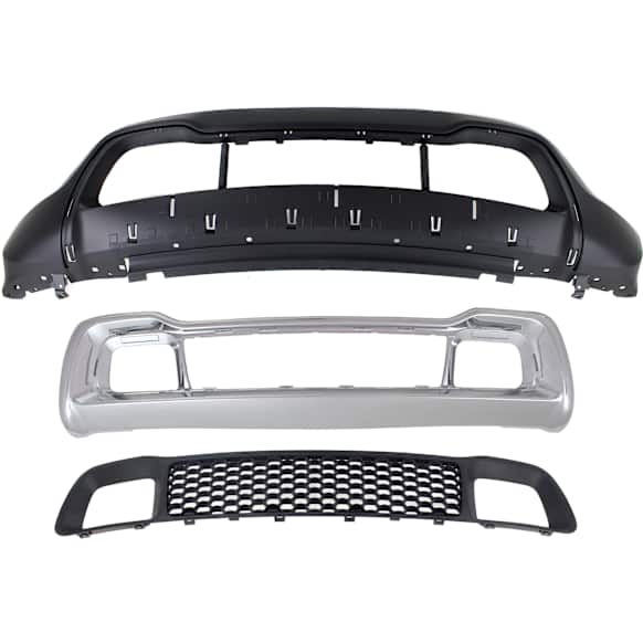 3-Piece Kit, Front, Lower Upper - Primed, Lower - Textured Bumper Cover, Includes (1) Bumper Cover and (2) Bumper Grille