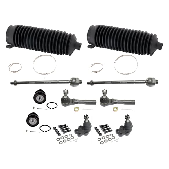 2001 GMC Sierra 1500 - 10-Piece Kit Front, Driver and Passenger Side Suspension Kit, Rack Steering Type, Power Steering, RWD, Includes (2) Ball Joint, (2) Steering Rack Boot, and (4) Tie Rod End