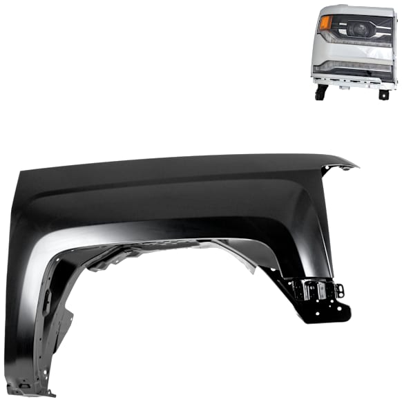 2-Piece Kit, Passenger Side LED Headlight, With bulb(s), OE Replacement, CAPA Certified, Includes (1) Fender and (1) Headlight