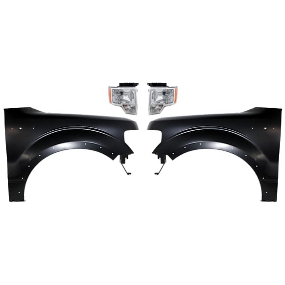 4-Piece Kit, Front, Driver and Passenger Side Fender, CAPA Certified, Includes (2) Fender and (2) Headlight