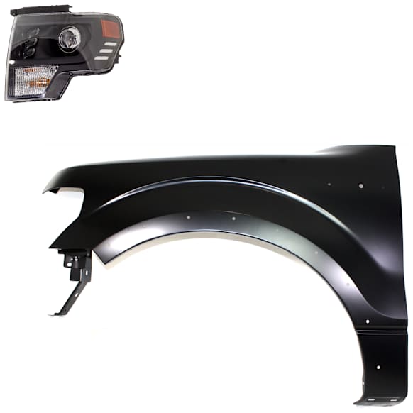 2-Piece Kit Driver Side LED Headlight, With bulb(s), OE Replacement, Includes (1) Fender and (1) Headlight