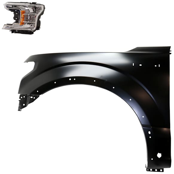 2-Piece Kit Driver Side Halogen Headlight, With bulb(s), OE Replacement, CAPA Certified, Includes (1) Fender and (1) Headlight