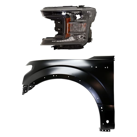 2-Piece Kit, Front, Driver Side Fender, CAPA Certified, Includes (1) Fender and (1) Headlight