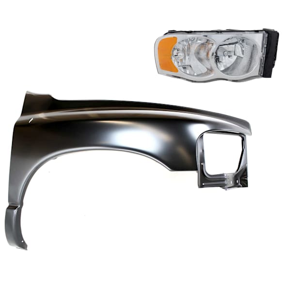 2-Piece Kit, Front, Passenger Side Fender, Includes (1) Fender and (1) Headlight