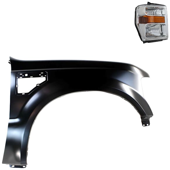 2-Piece Kit Passenger Side Halogen Headlight, With bulb(s), OE Replacement, Includes (1) Fender and (1) Headlight