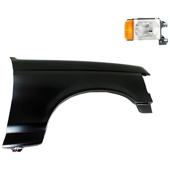 1990 Ford F-150 - 2-Piece Kit Front, Passenger Side Fender, Includes (1) Fender and (1) Headlight