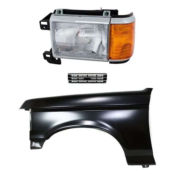 3-Piece Kit, Front, Driver Side Fender, Includes (1) Fender, (1) Grille, and (1) Headlight