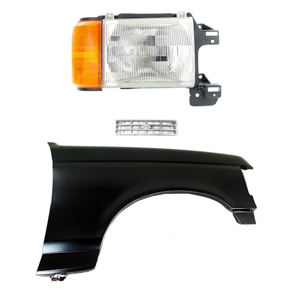 3-Piece Kit, Front, Passenger Side Fender, Includes (1) Fender, (1) Grille, and (1) Headlight