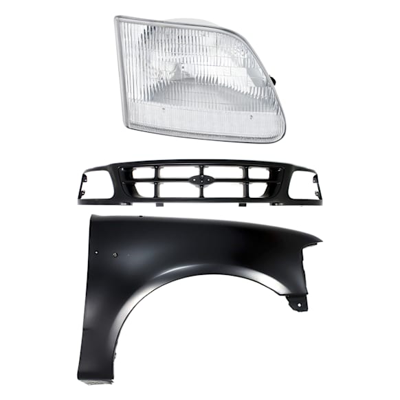 3-Piece Kit, Grille Black, Includes (1) Fender, (1) Grille, and (1) Headlight