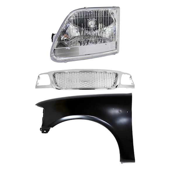 3-Piece Kit, Grille Chrome, Includes (1) Fender, (1) Grille, and (1) Headlight