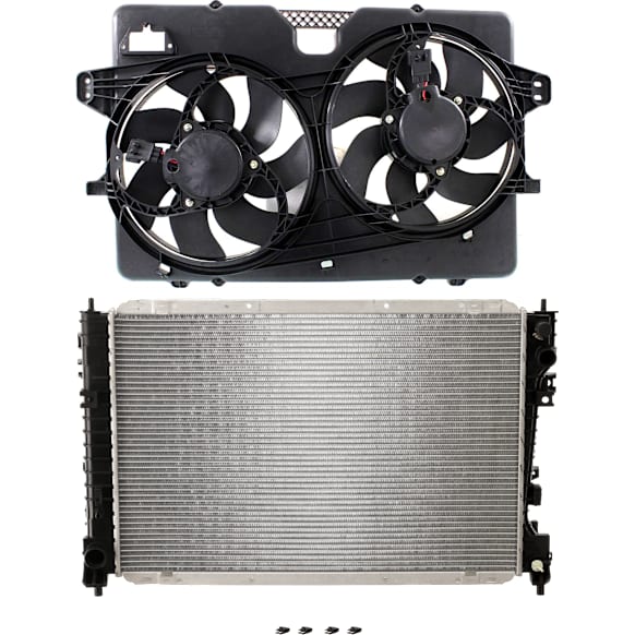 2-Piece Kit Radiator, with Cooling Fan Assembly