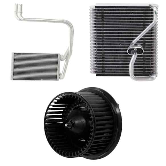 3-Piece Kit Front A/C Evaporator, with Blower Motor and Heater Core, Includes (1) A/C Evaporator, (1) Blower Motor, and (1) Heater Core