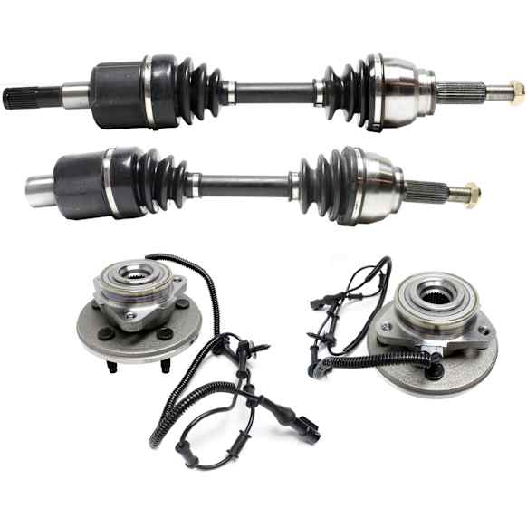 2003 Lincoln Aviator - 4-Piece Kit Front, Driver and Passenger Side Suspension Kit, All Wheel Drive, Includes (2) Axle Assembly and (2) Wheel Hub