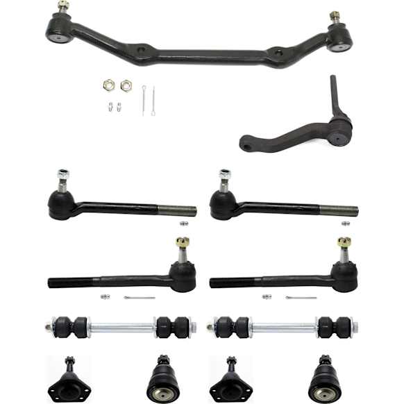 12-Piece Kit Front Suspension Kit, Includes (1) Center Link, (1) Idler Arm, (4) Ball Joint, (2) Sway Bar Link and (4) Tie Rod End