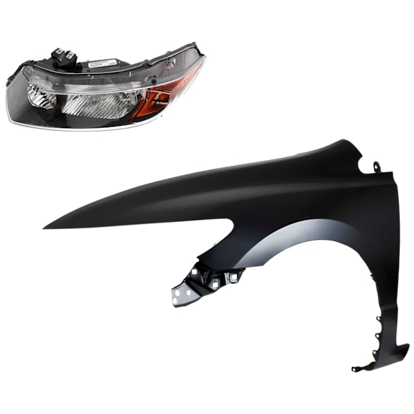 2-Piece Kit Driver Side Halogen Headlight, With bulb(s), OE Replacement, Includes (1) Fender and (1) Headlight