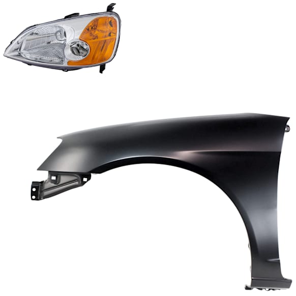 2-Piece Kit Driver Side Halogen Headlight, Without bulb(s), OE Replacement, Includes (1) Fender and (1) Headlight