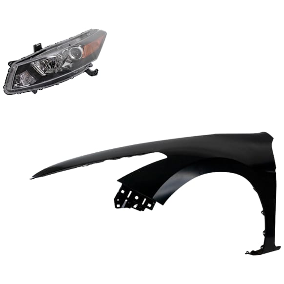 2-Piece Kit Driver Side Halogen Headlight, With bulb(s), OE Replacement, Includes (1) Fender and (1) Headlight