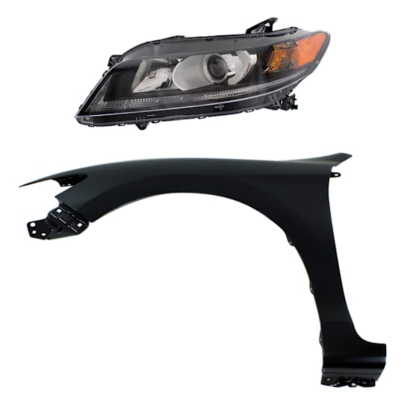 2-Piece Kit Driver Side Halogen Headlight, With bulb(s), OE Replacement, Includes (1) Fender and (1) Headlight