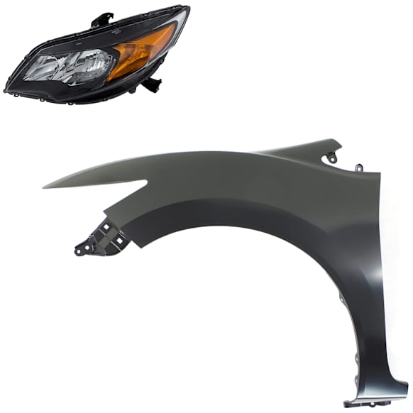 2-Piece Kit, Driver Side Fender, Coupe, Includes (1) Fender and (1) Headlight