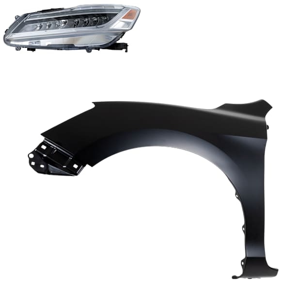 2-Piece Kit Driver Side LED Headlight, With bulb(s), OE Replacement, CAPA Certified, Includes (1) Fender and (1) Headlight