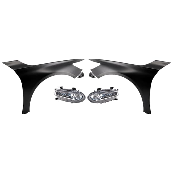 4-Piece Kit Front, Driver and Passenger Side Fender, CAPA Certified, Includes (2) Fender and (2) Headlight