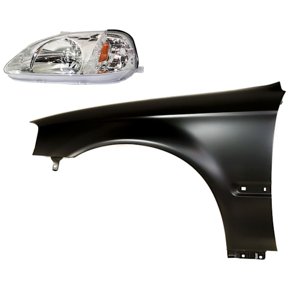 2-Piece Kit Driver Side Halogen Headlight, Without bulb(s), OE Replacement, Includes (1) Fender and (1) Headlight