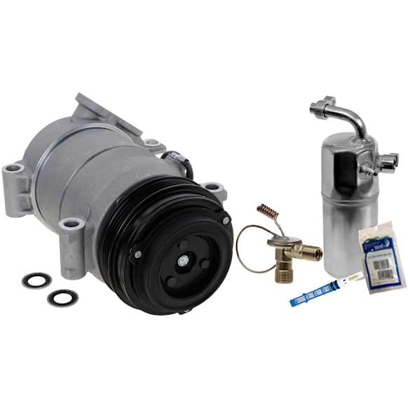2-Piece Kit A/C Compressor Kit, With Clutch, 4-Groove Pulley, Includes (1) A/C Compressor and (1) A/C Service Kit