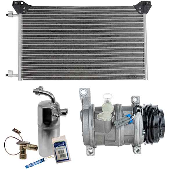2009 GMC Yukon XL 2500 - 3-Piece Kit A/C Compressor Kit, 6.0L 8Cyl, w/ Rear A/C, 2 Bolts to mount the Hoses, With Clutch, 4-Groove Pulley