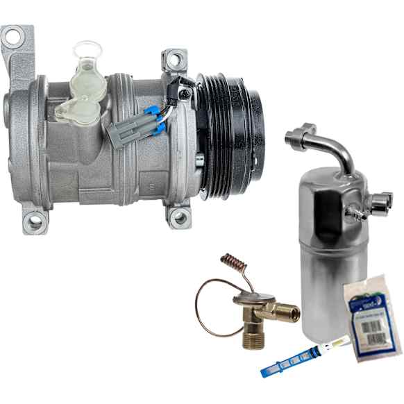 2006 GMC Yukon XL 1500 - 2-Piece Kit A/C Compressor Kit, 6.0L 8Cyl, 2 Bolts to mount the Hoses, With Clutch, Includes (1) A/C Compressor and (1) A/C Service Kit