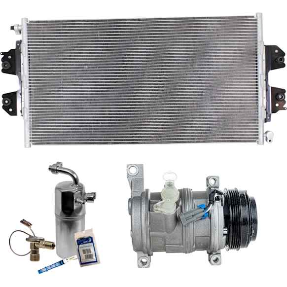 2010 GMC Savana 2500 - 3-Piece Kit A/C Compressor Kit, 6.0L 8Cyl, Front Exp Valve 3411243, O-Ring Seal Kit 1321272, Acum/Drier 1411676, Without Rear A.C., 2-Bolt to mount the Hoses, With Clutch, 4-Groove Pulley