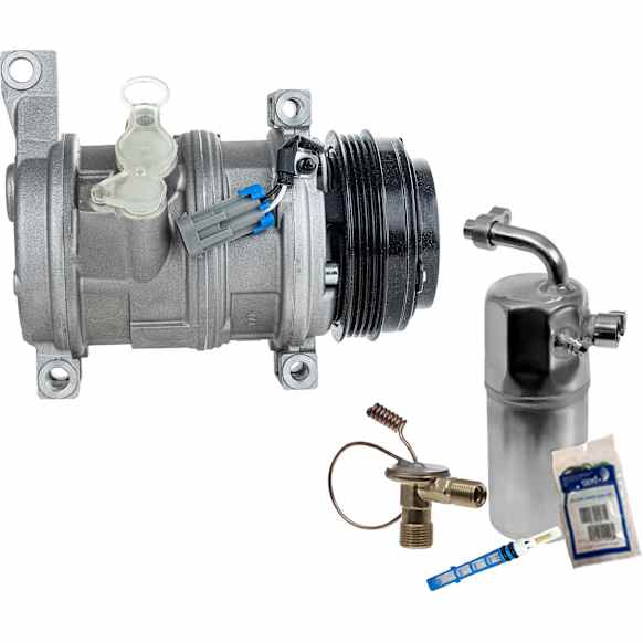 2007 Cadillac Escalade ESV - 2-Piece Kit A/C Compressor Kit, 6.2L 8Cyl, w/ Rear A/C, 2 Bolts to mount the Hoses, With Clutch, Includes (1) A/C Compressor and (1) A/C Service Kit
