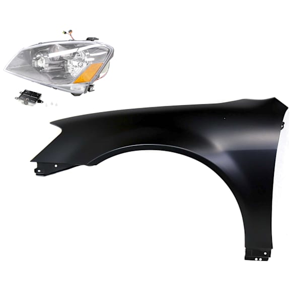 2-Piece Kit Driver Side HID/Xenon Headlight, With bulb(s), Sedan, OE Replacement, Includes (1) Fender and (1) Headlight