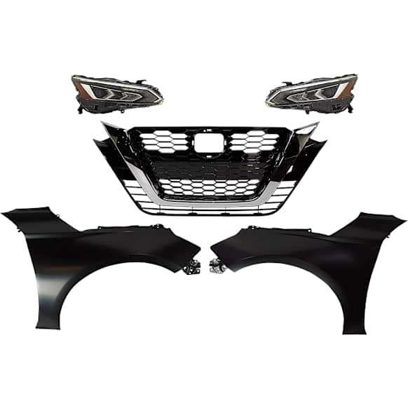 5-Piece Kit Driver and Passenger Side LED Headlight, Type 1, Includes (2) Fender, (1) Grille Assembly, and (2) Headlight