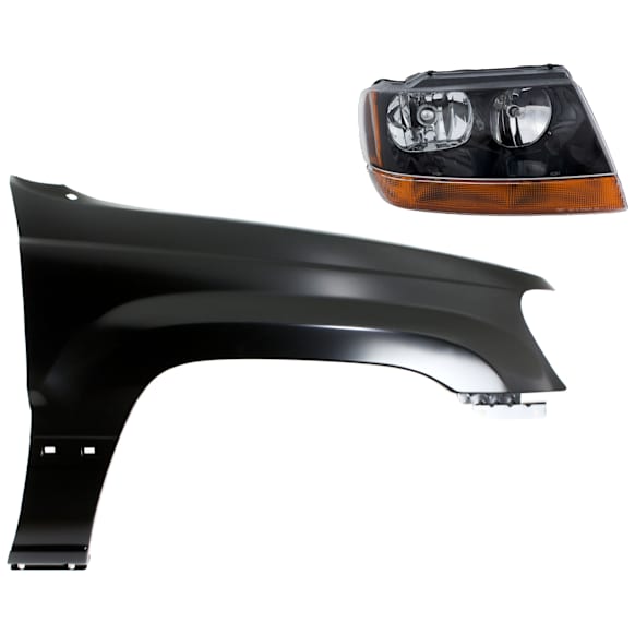 2-Piece Kit Passenger Side Halogen Headlight, With bulb(s), OE Replacement, Includes (1) Fender and (1) Headlight