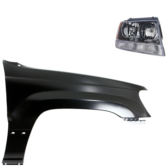 2-Piece Kit Passenger Side Halogen Headlight, With bulb(s), OE Replacement, Includes (1) Fender and (1) Headlight