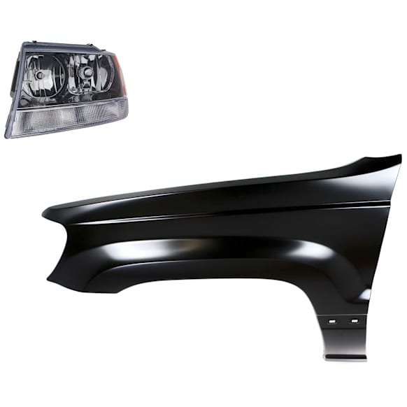 2-Piece Kit Driver Side Halogen Headlight, With bulb(s), OE Replacement, Includes (1) Fender and (1) Headlight
