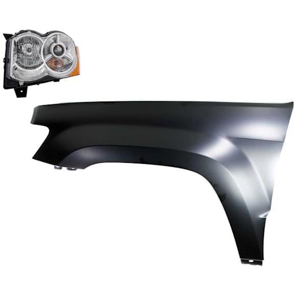 2-Piece Kit Driver Side HID/Xenon Headlight, Without bulb(s), SRT Option Group 2, OE Replacement, Includes (1) Fender and (1) Headlight