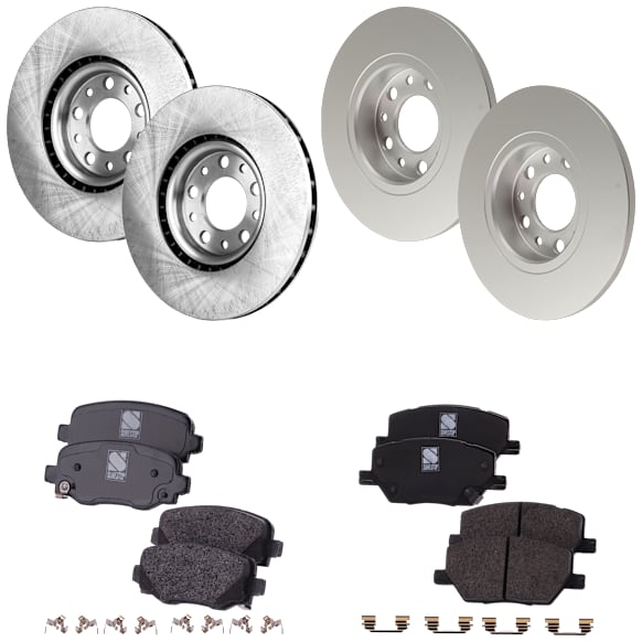 4-Wheel Set Front and Rear Brake Disc and Pad Kit, Plain Surface 5 Lugs Front-305 mm/Rear-278 mm Ceramic Pro-Line Series, Includes (4) Disc and (2) Pad Set