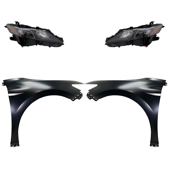 4-Piece Kit Driver and Passenger Side LED Headlight, With bulb(s), OE Replacement, Includes (2) Fender and (2) Headlight