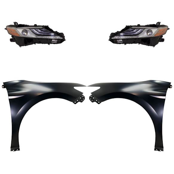 4-Piece Kit Driver and Passenger Side LED Headlight, With bulb(s), For Models With LED Signal Light, OE Replacement, Includes (2) Fender and (2) Headlight